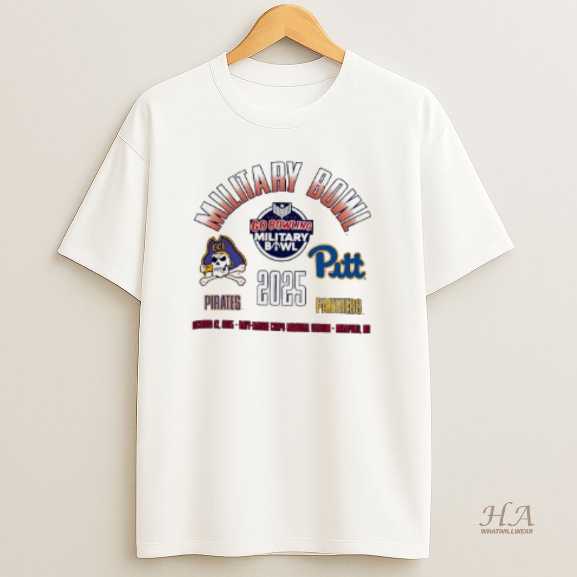 Official East Carolina Pirates Vs Pittsburgh Panthers 2025 Military Bowl Dueling Go Bowling T Shirt