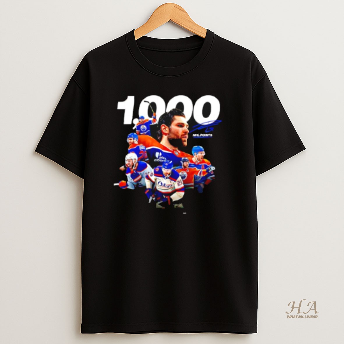 Official Edmonton Oilers Leon Draisaitl 1000 Career Nhl Points 2025 Graphic T Shirt