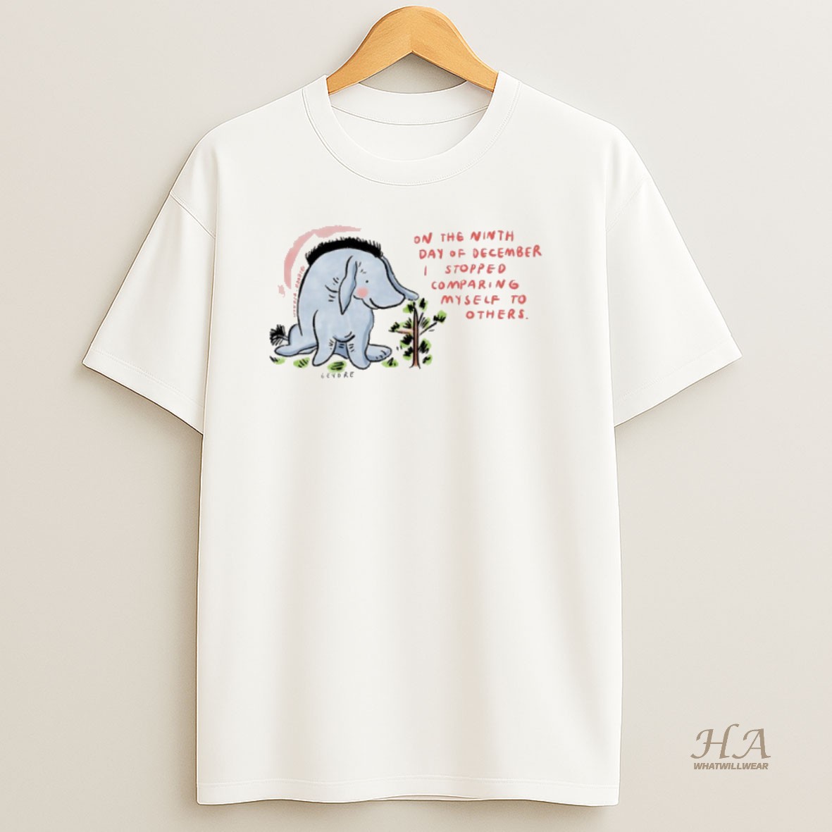 Official Eeyore Christmas On The Ninth Day Of December I Stopped Comparing Myself To Others Shirt