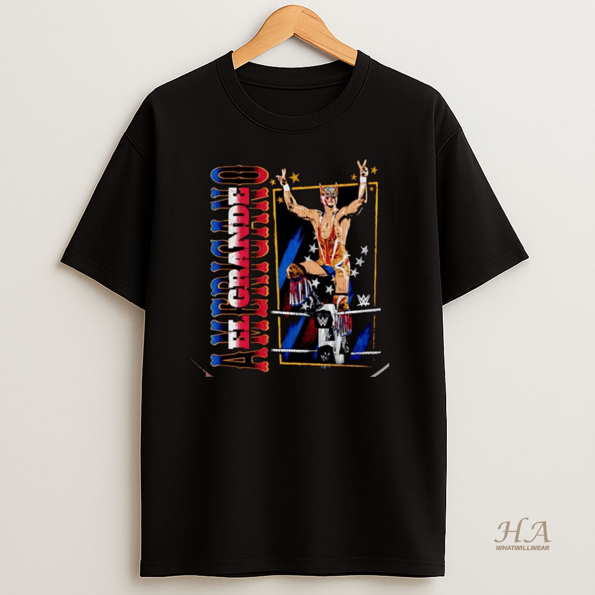 Official El Grande Americano Ropes Wwe Vintage Christmas T Shirt