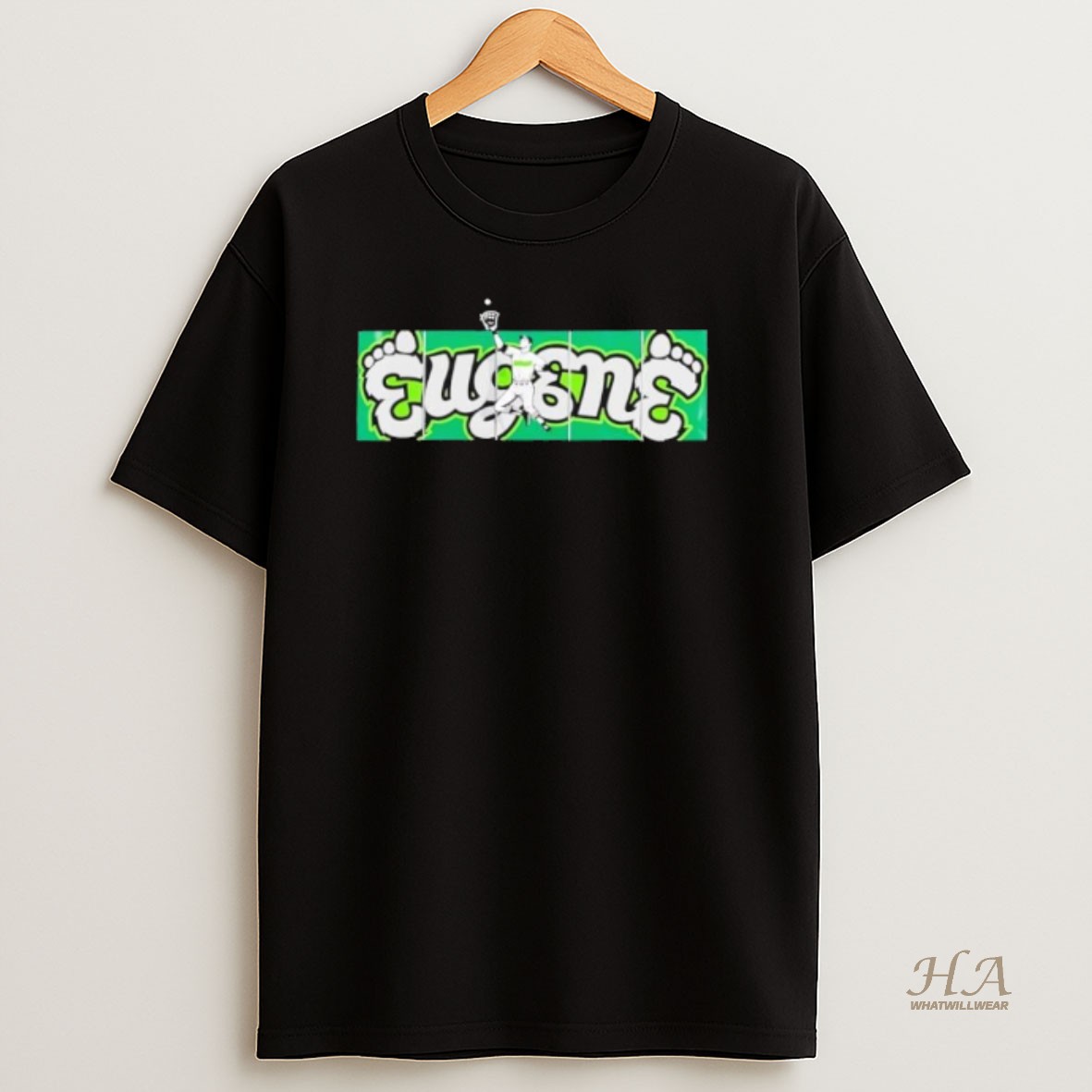 Official Eugene Emeralds Baseballism Outfield Fence Logo T Shirt