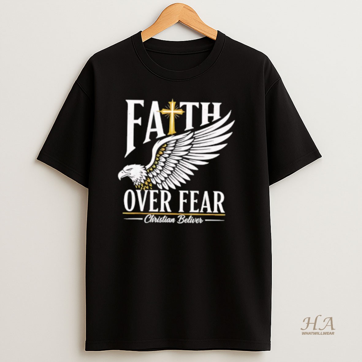 Official Faith Over Fear Christian Believer Inspirational Graphic T Shirt