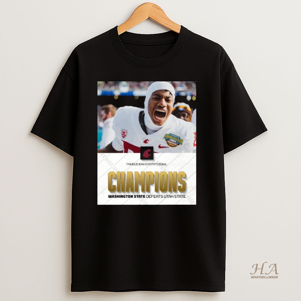 Official Famous Idaho Potato Bowl Champions Washington State Defeats Utah State Espn T Shirt