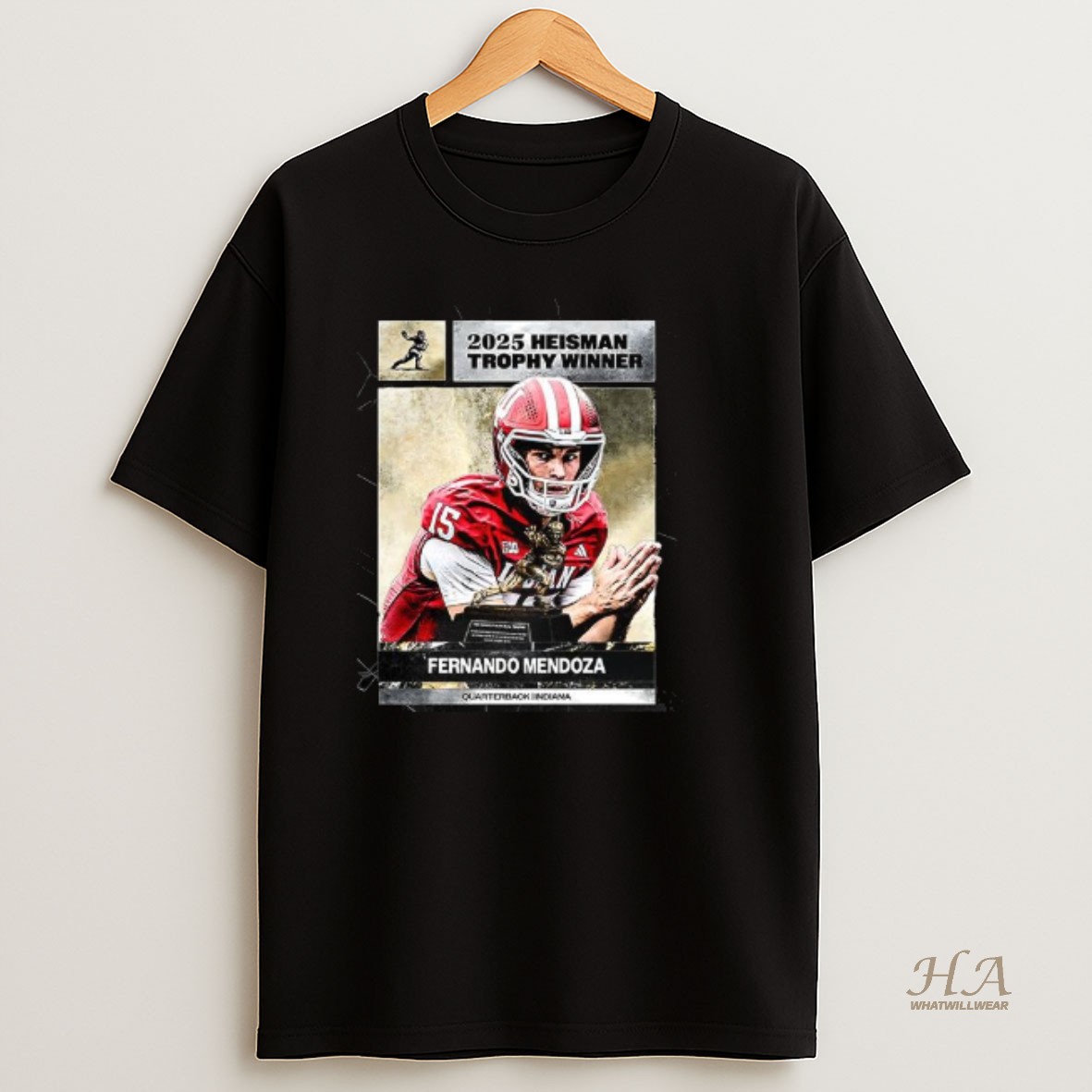 Official Fernando Mendoza 2025 Heisman Trophy Indiana T Shirt