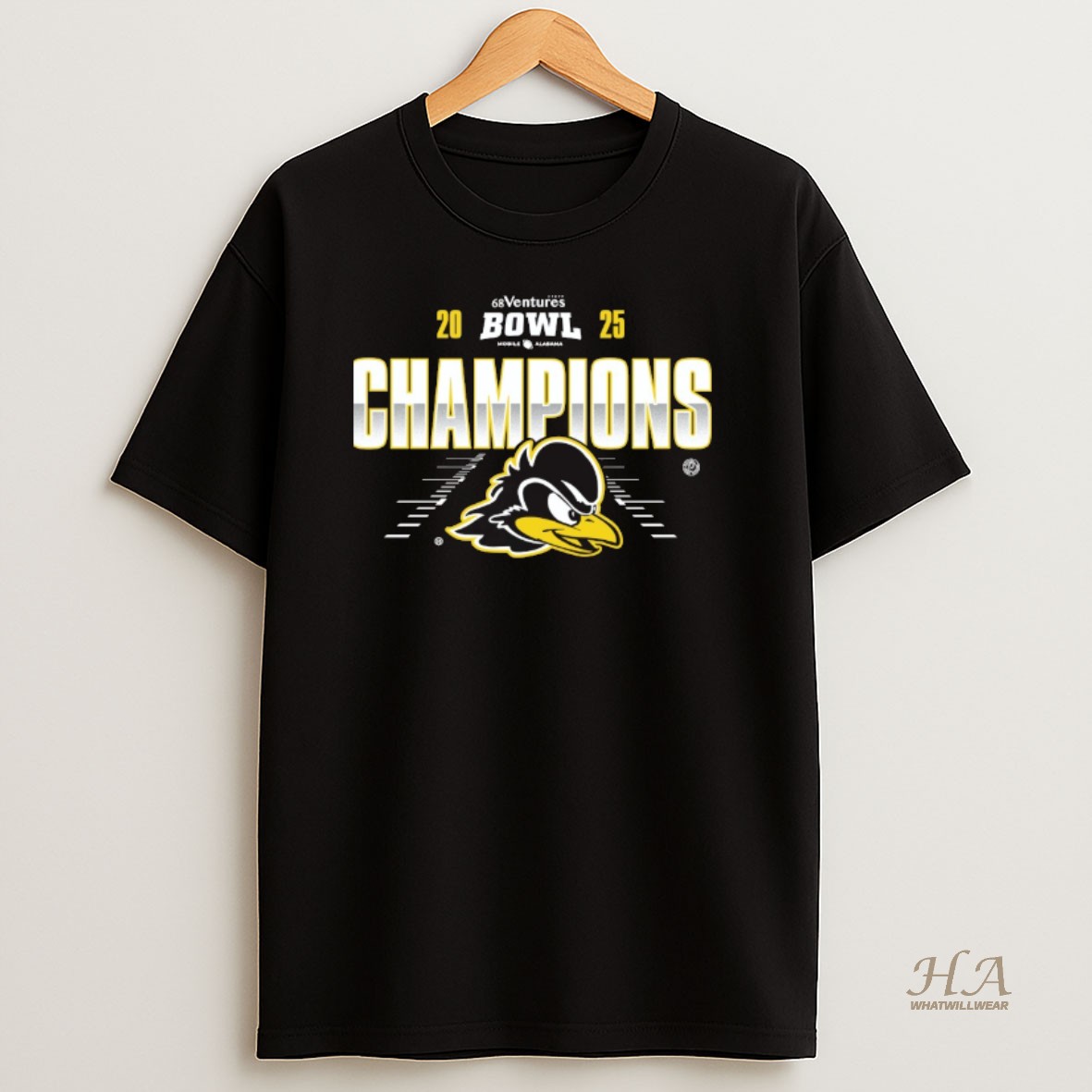Official Fightin Blue Hens 2025 68 Ventures Bowl Mobile Alabama Champions T Shirt