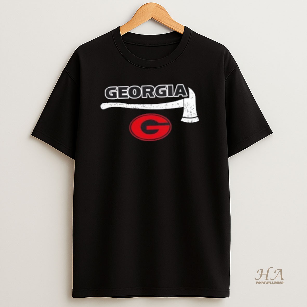 Official Firefighter Fire Dept Always Ready Georgia Bulldogs 2 Sided T Shirt