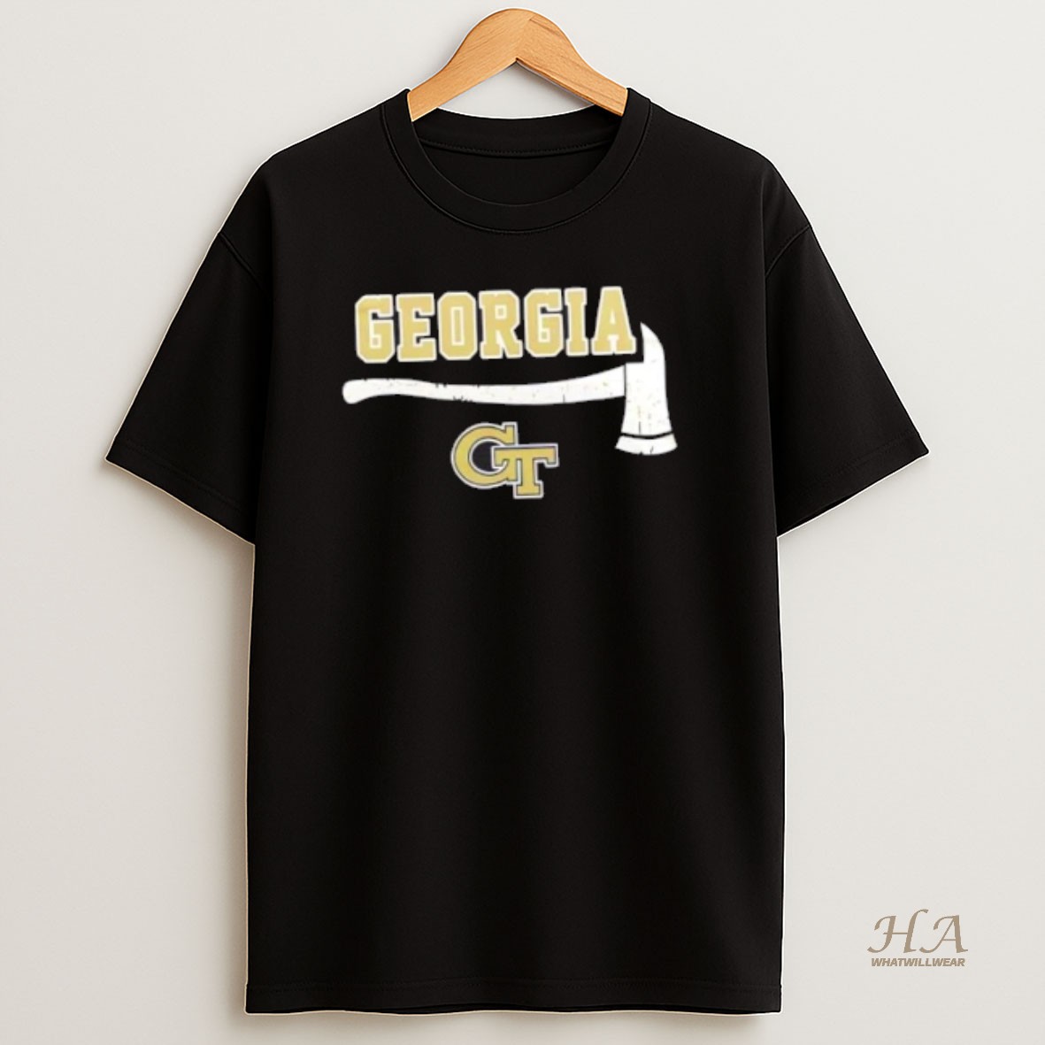 Official Firefighter Fire Dept Always Ready Georgia Tech Yellow Jackets 2 Sided T Shirt