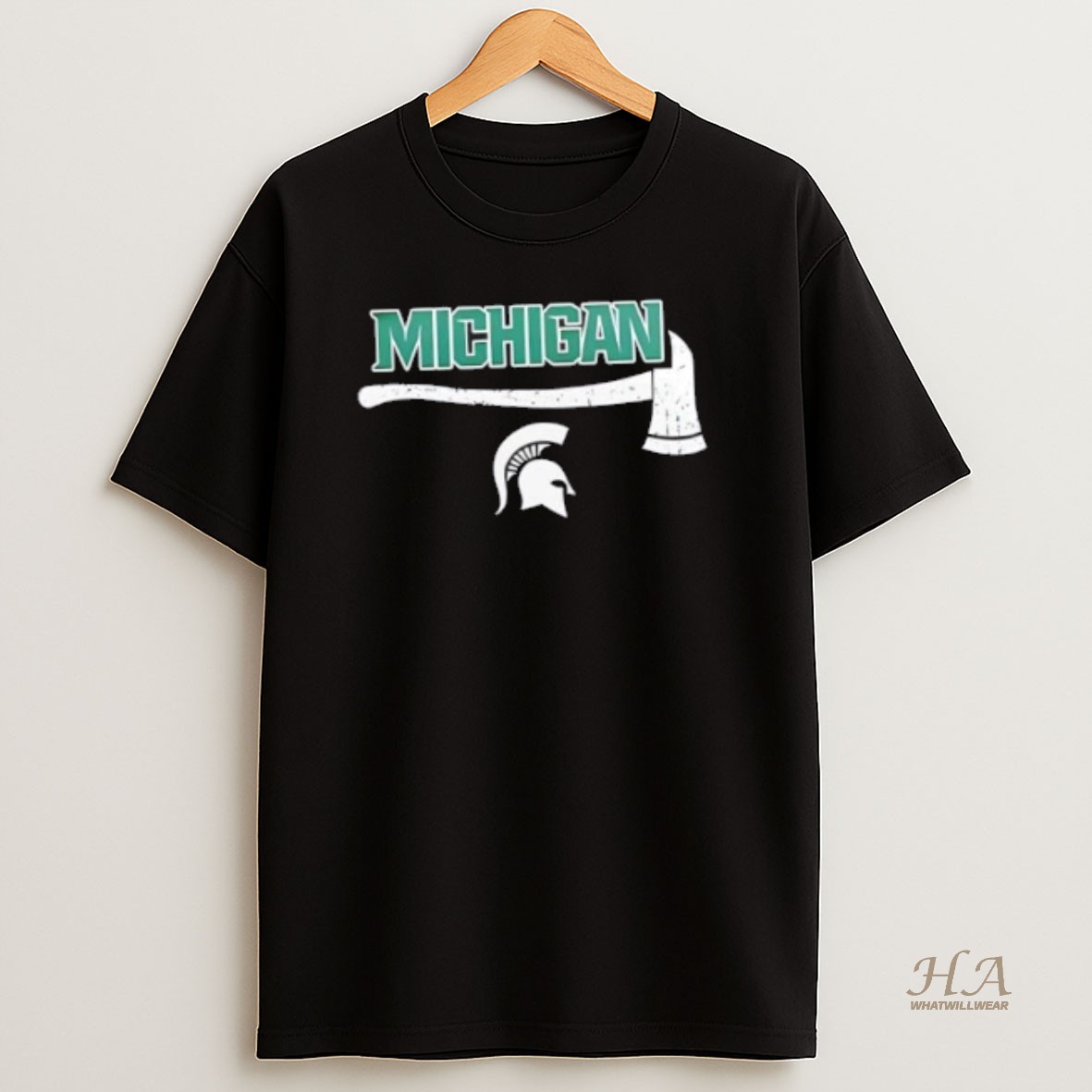 Official Firefighter Fire Dept Always Ready Michigan State Spartans 2 Sided T Shirt