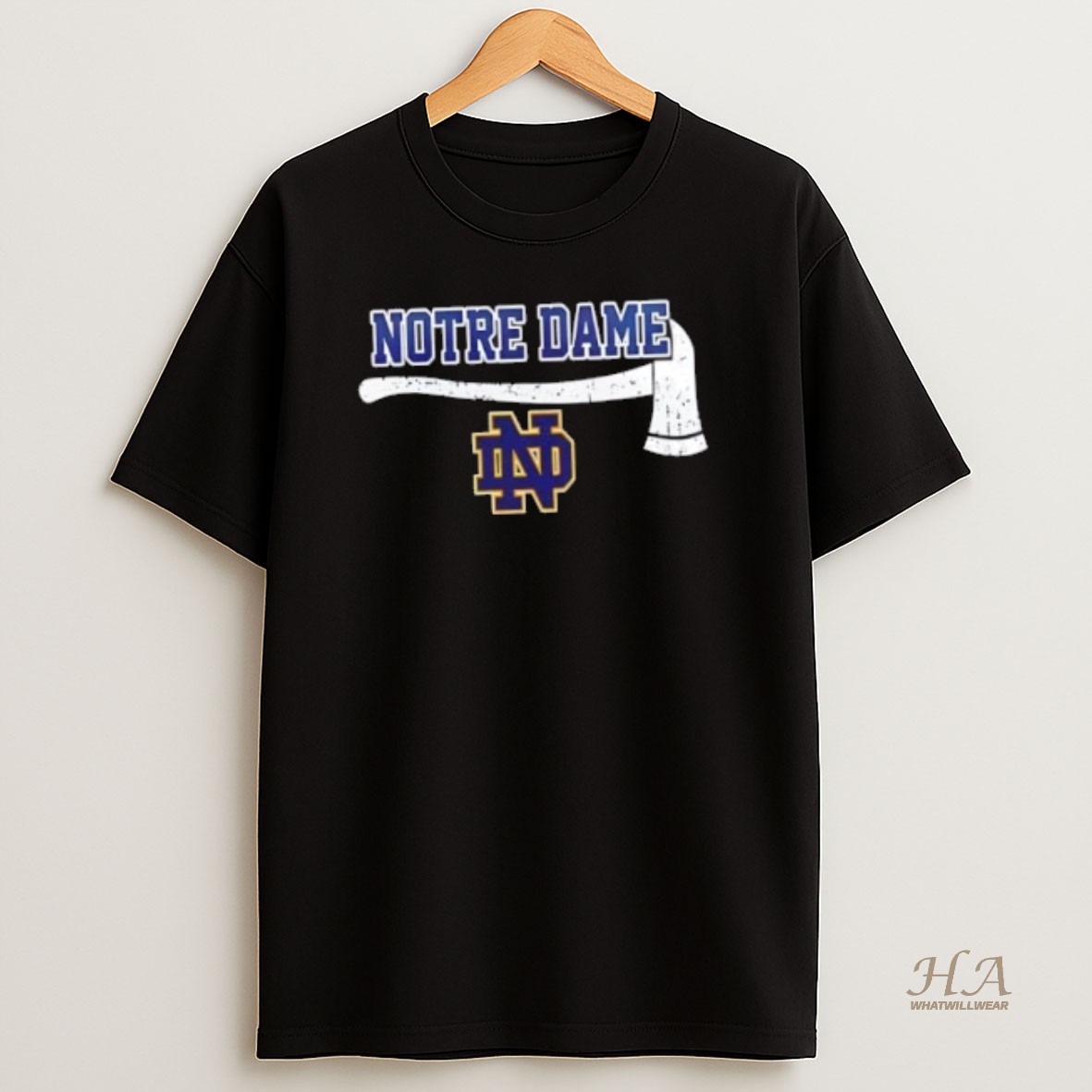 Official Firefighter Fire Dept Always Ready Notre Dame Fighting Irish 2 Sided T Shirt