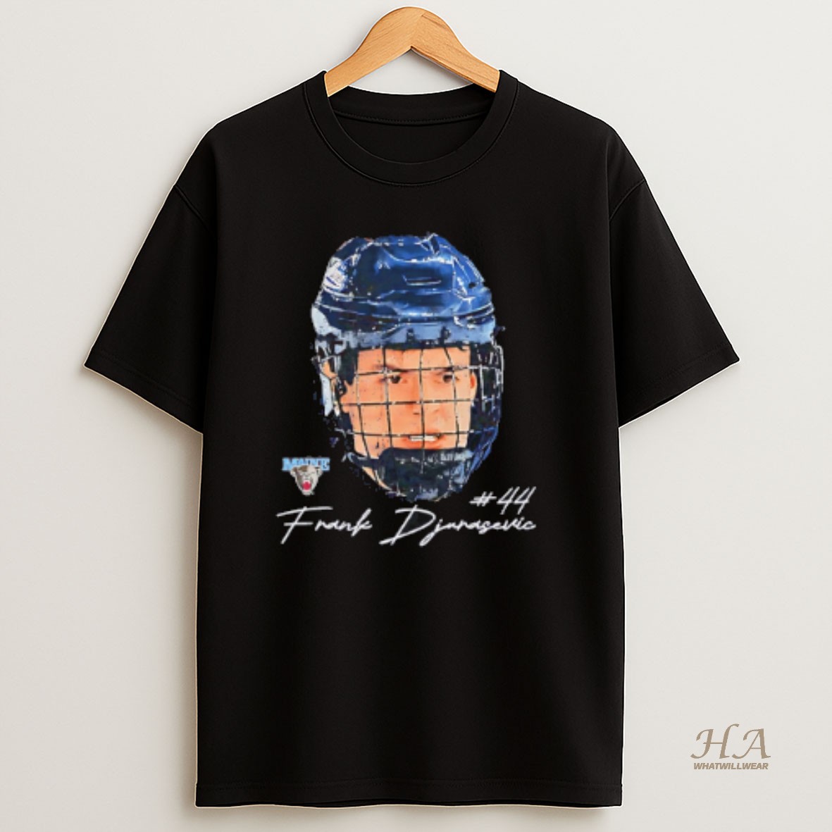 Official Frank Djurasevic Maine Hockey Ncaa Game Face T Shirt