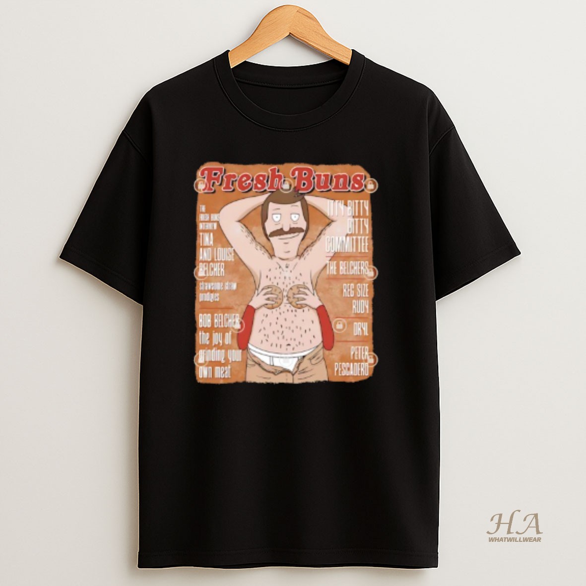 Official Fresh Buns Parody Of The _e2_80_9890 Music Magazine Cover With A Nearly Topless Janet Featuring Bob Belcher T Shirt