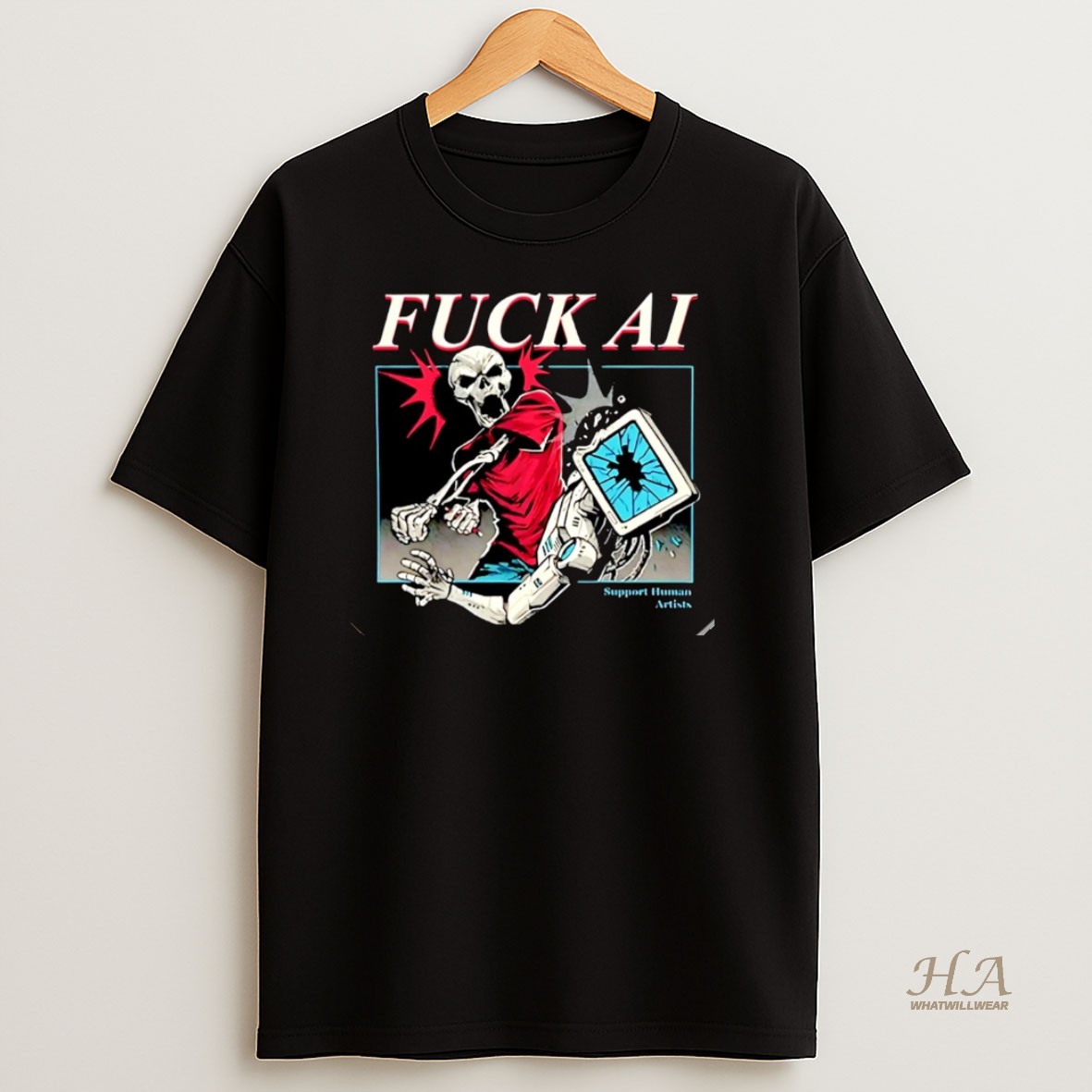 Official Fuck Ai Support Human Artists Christmas T Shirt