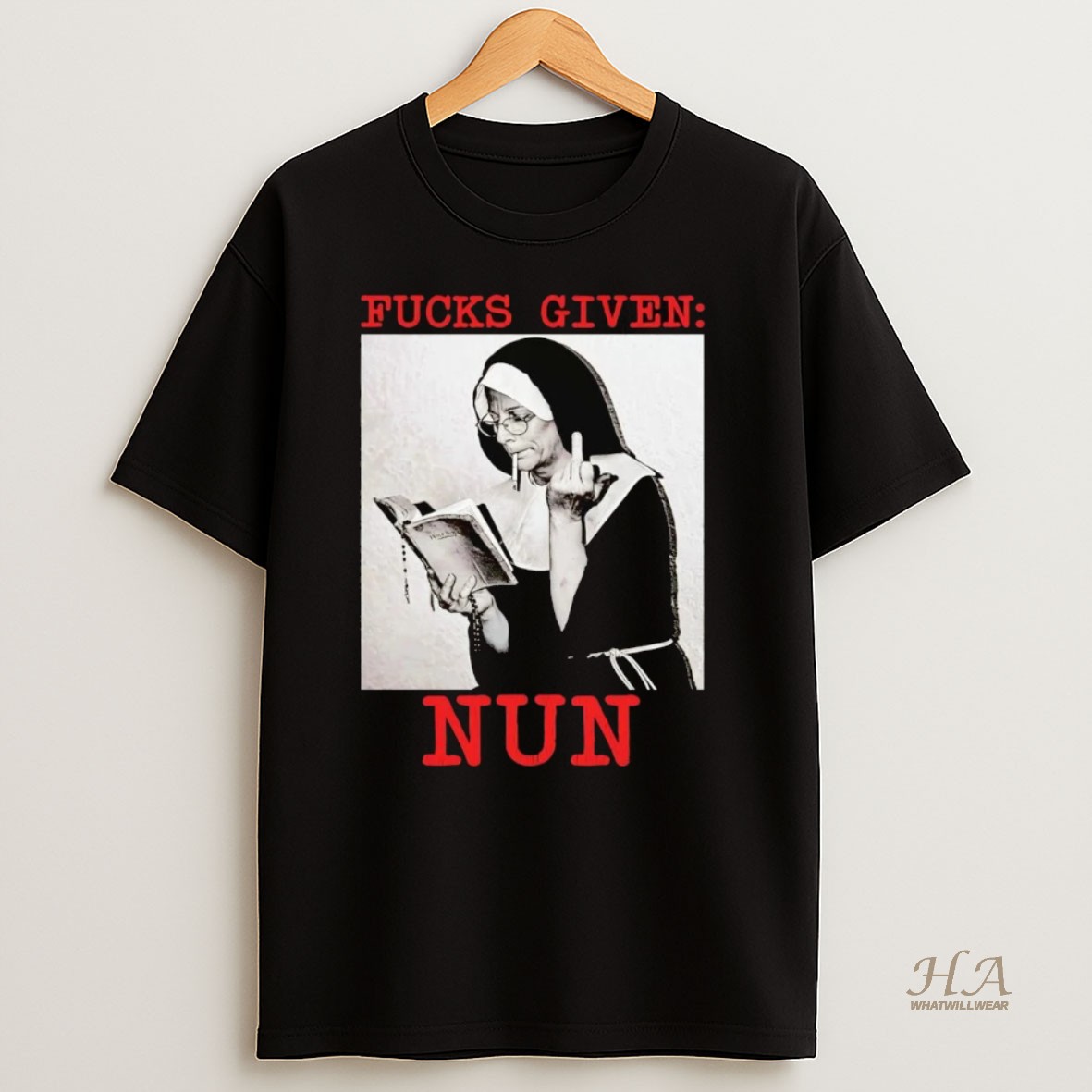Official Fucks Given Nun Middle Finger Shirt