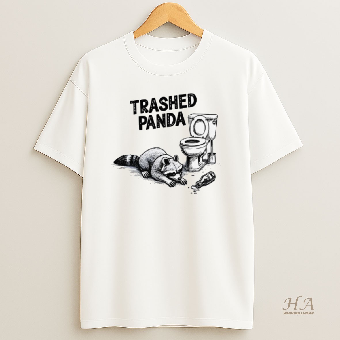 Official Funny Trashed Panda Racoon Gets Drunk T Shirt