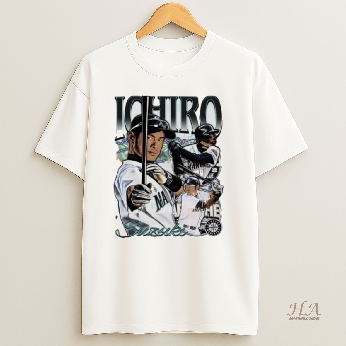 Official Gwdsdlz3 Ichiro Suzuki Seattle Mariners Picture Collage T Shirt