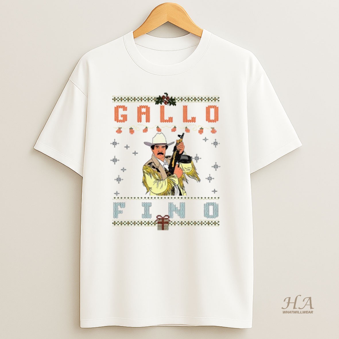 Official Gallo Fino Mexican Cowboy Mexican Corrido Merry Christmas Shirt