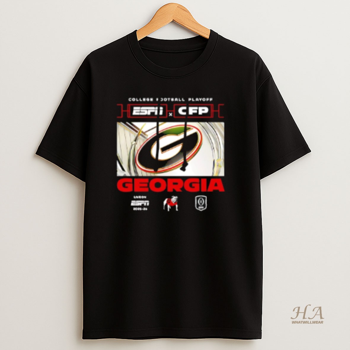 Official Georgia Bulldogs 2025 26 College Football Playoff Espn Window T Shirt