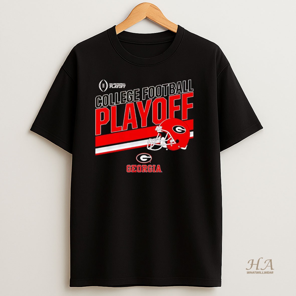 Official Georgia Bulldogs 2025 Cfp Stripe Helmet T Shirt