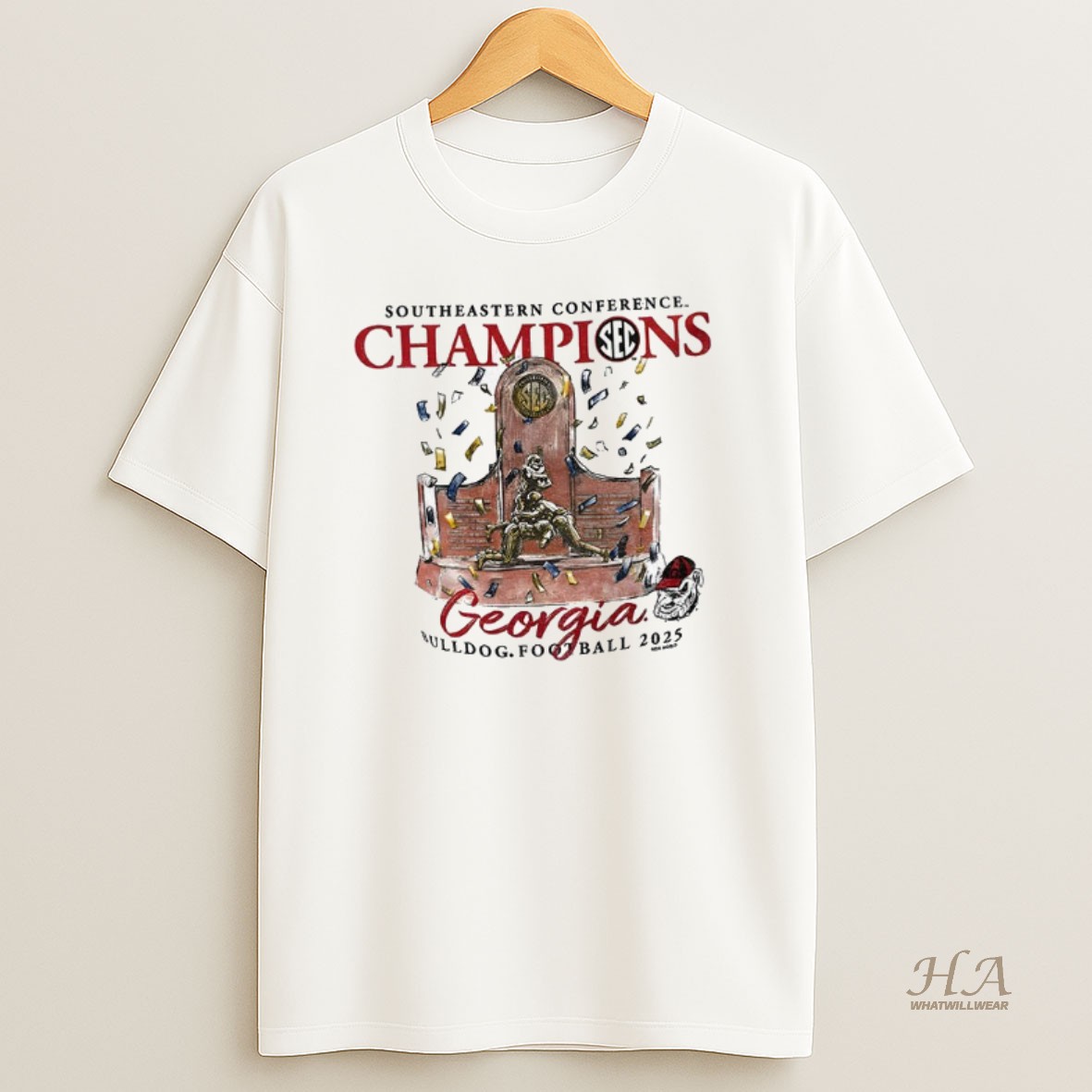 Official Georgia Bulldogs 2025 Sec Champions Trophy Southeastern Conference Shirt