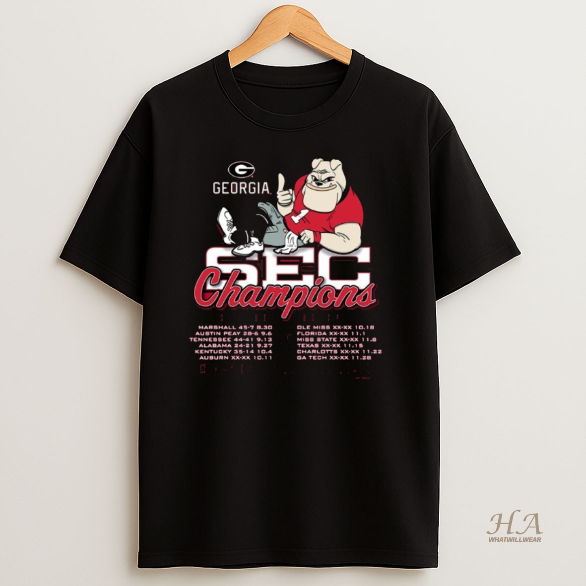 Official Georgia Bulldogs 2025 Sec Football Champions Recap Mascot T Shirt