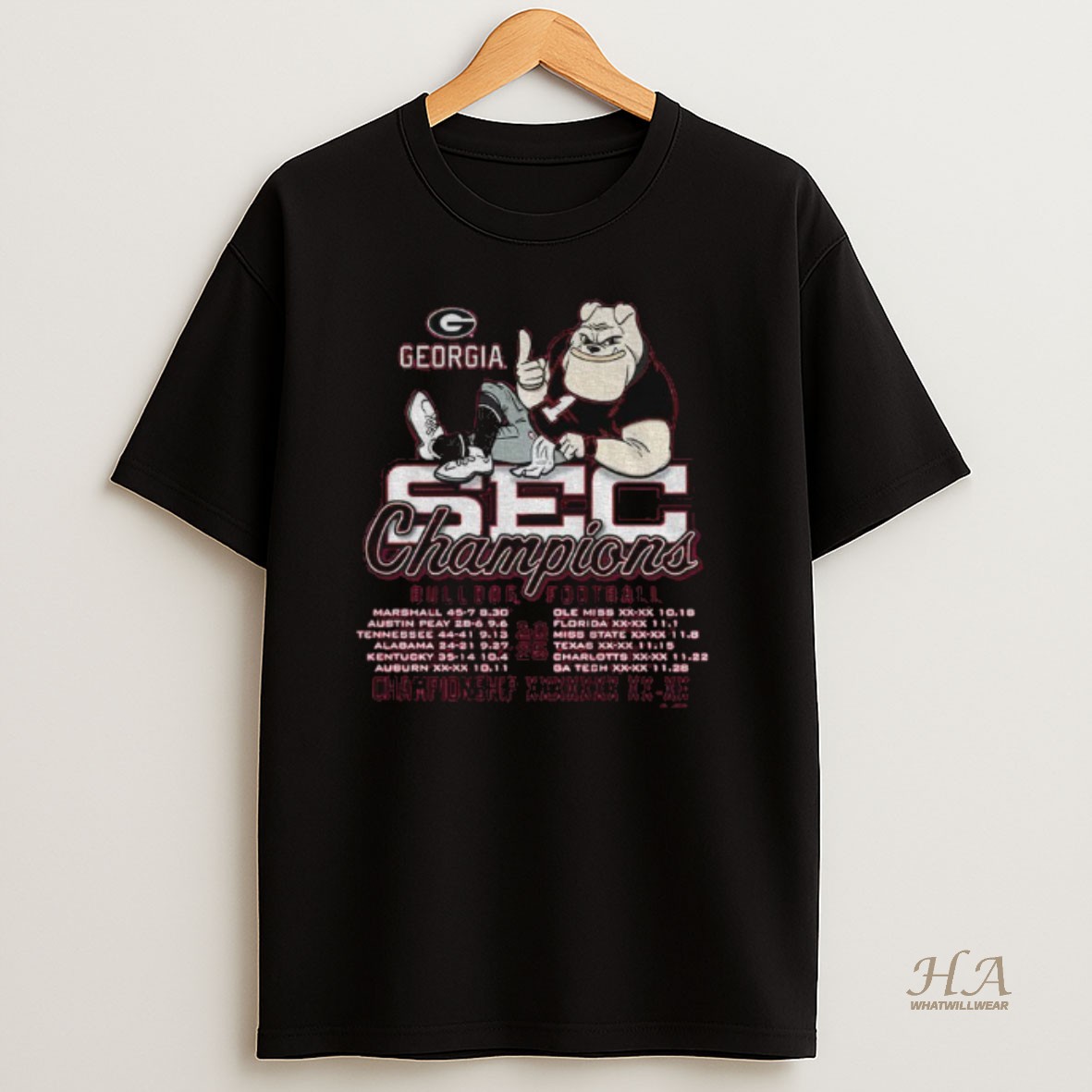Official Georgia Bulldogs 2025 Sec Football Champions Recap T Shirt