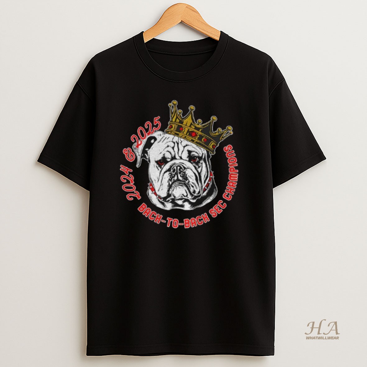 Official Georgia Bulldogs Football Sec Champions Back To Back Go Dawgs King 2024 2025 T Shirt