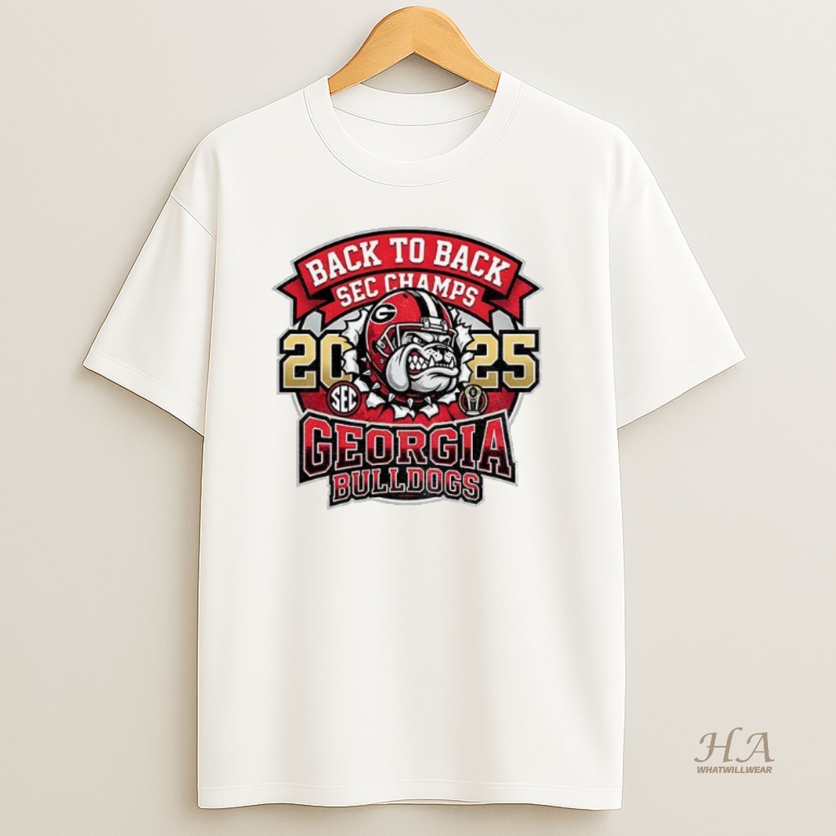 Official Georgia Bulldogs Back To Back Sec Champs 2025 Logo Shirt