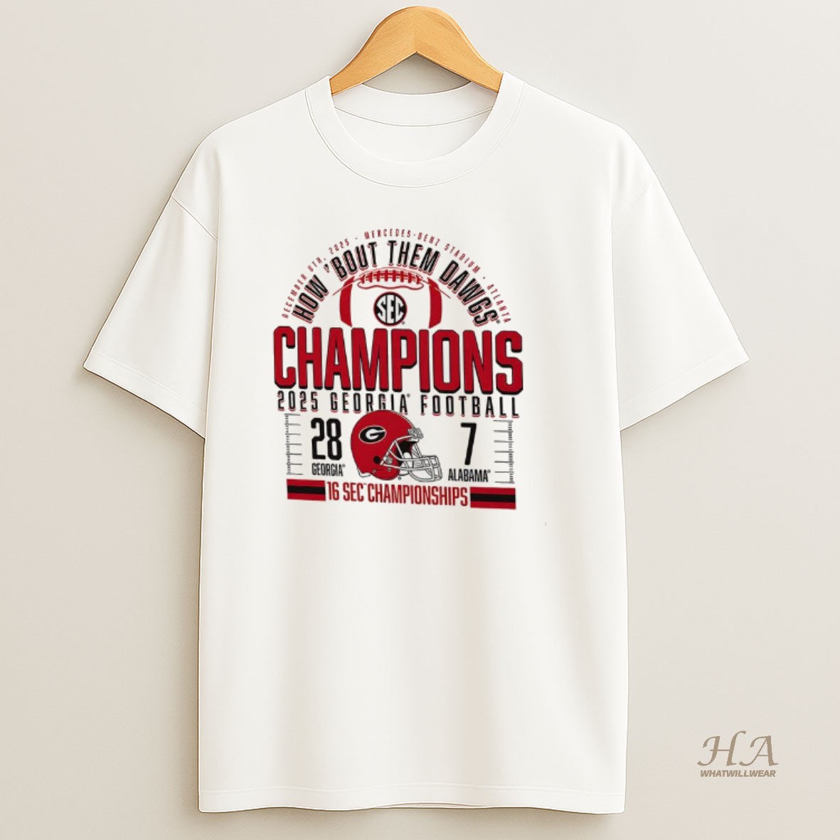 Official Georgia Bulldogs How Bout Them Dawgs 2025 Sec Football Champions Score T Shirt