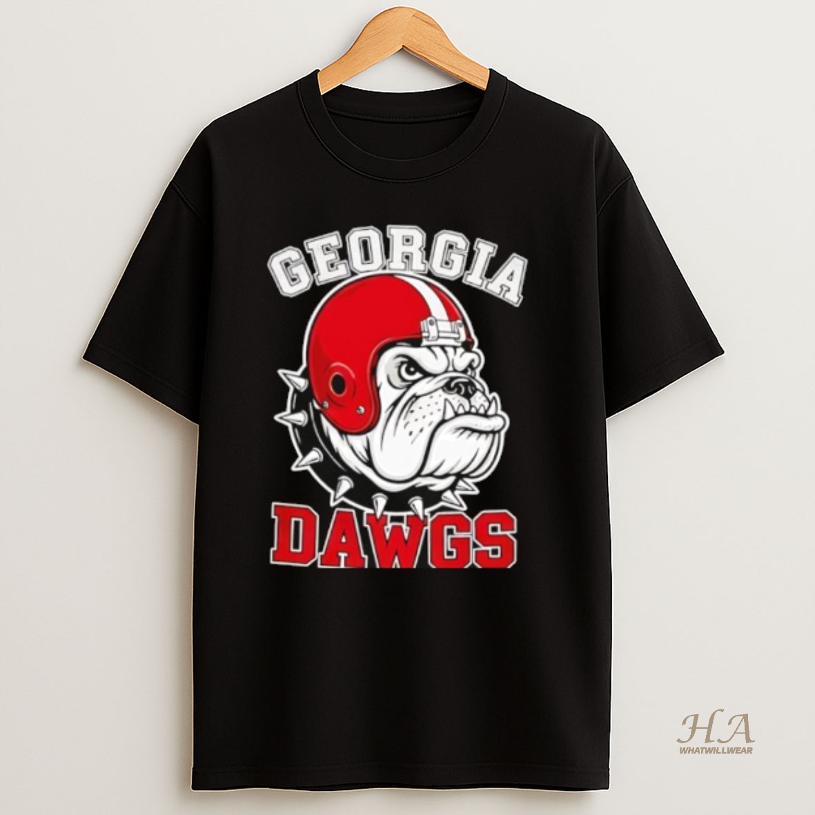 Official Georgia Bulldogs Mascot Helmet Graphic T Shirt