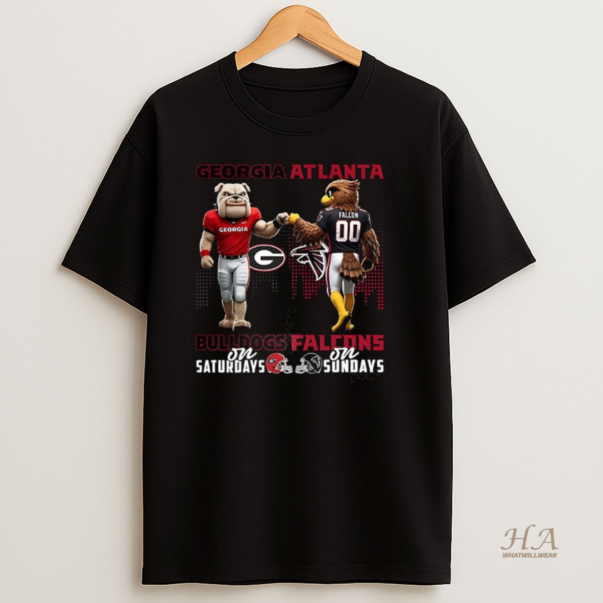 Official Georgia Bulldogs On Saturdays Vs Atlanta Falcons On Sundays Mascot Shirt