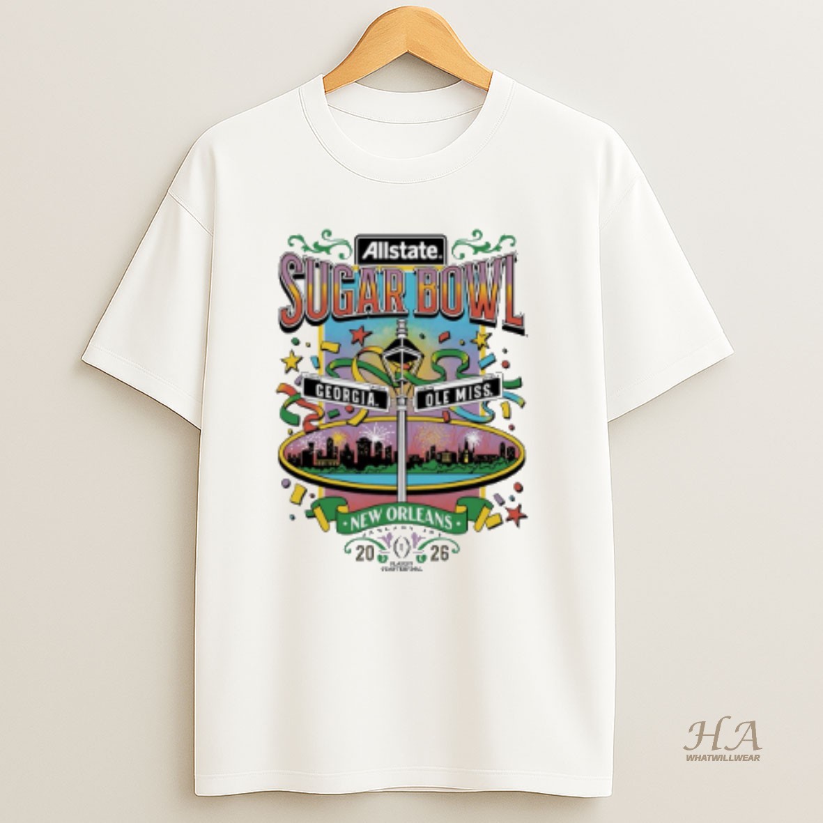 Official Georgia Vs Ole Miss 2026 Allstate Sugar Bowl Nola T Shirt