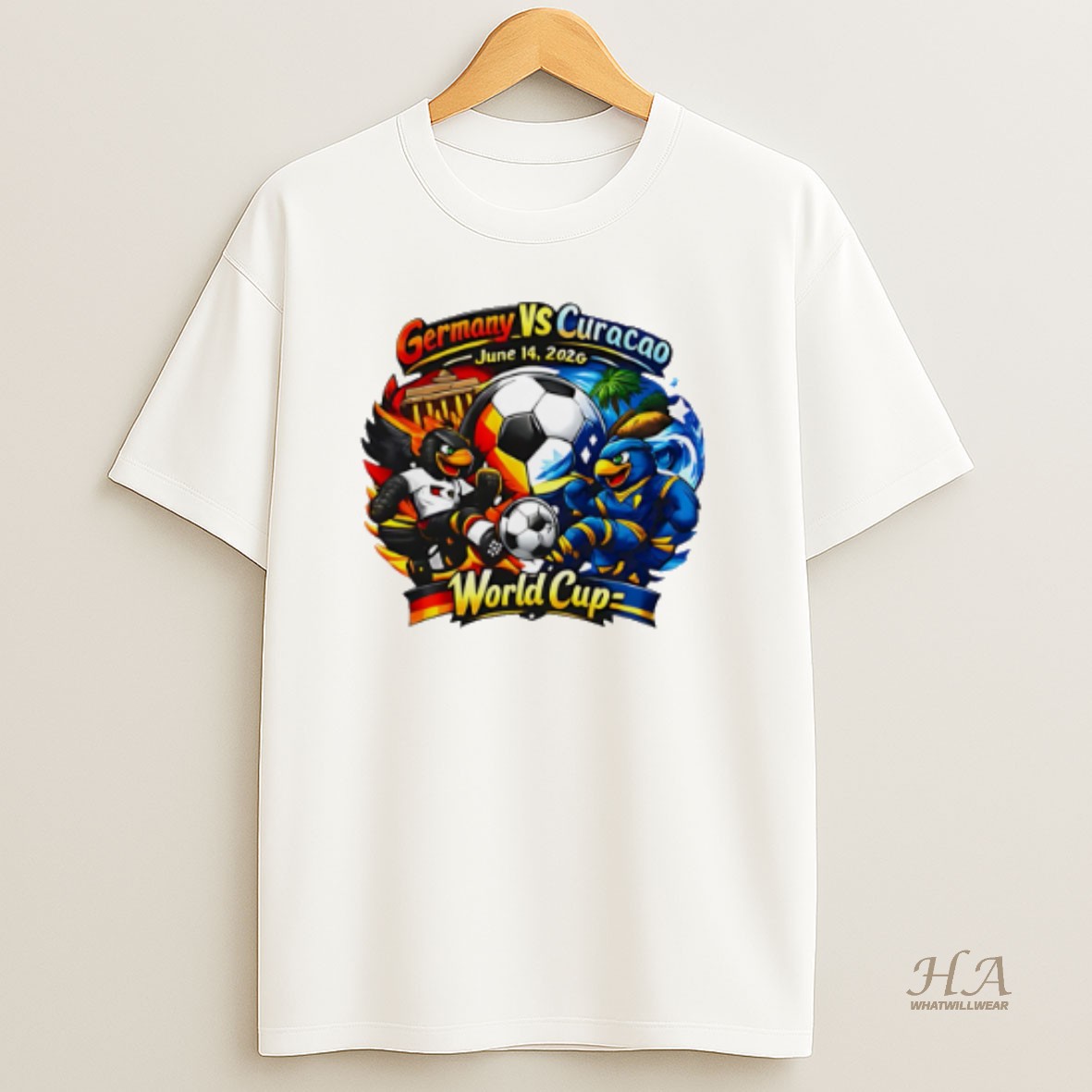 Official Germany Vs Curacao 2026 World Cup Mascot T Shirt