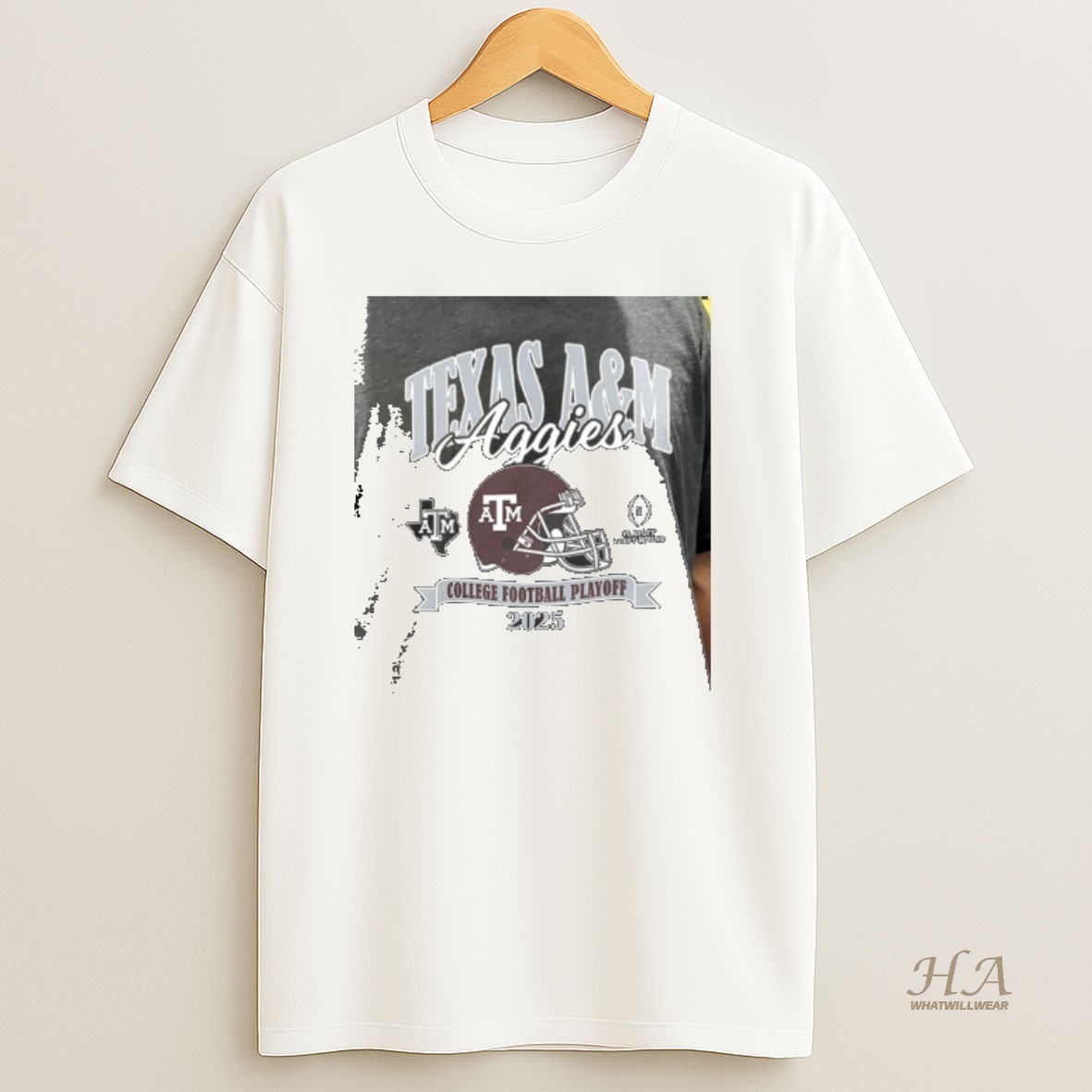 Official Gf9plcin Texas Am Aggies 2025 College Football Playoff Football Helmet 2 Sided T Shirt