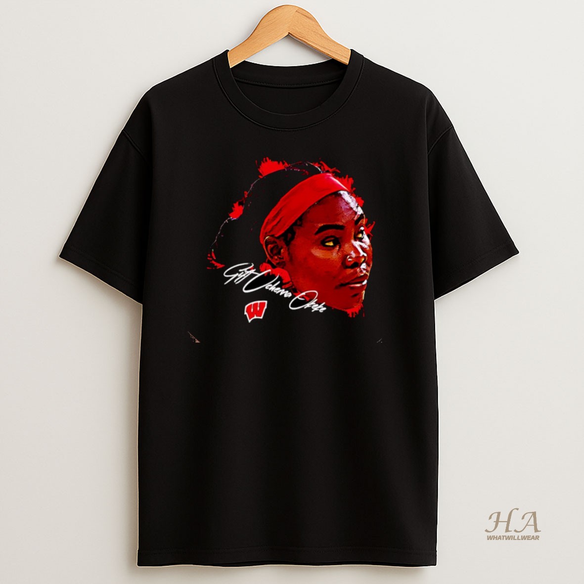 Official Gift Uchenna Okeke Wisconsin Basketball Game Face Christmas Shirt