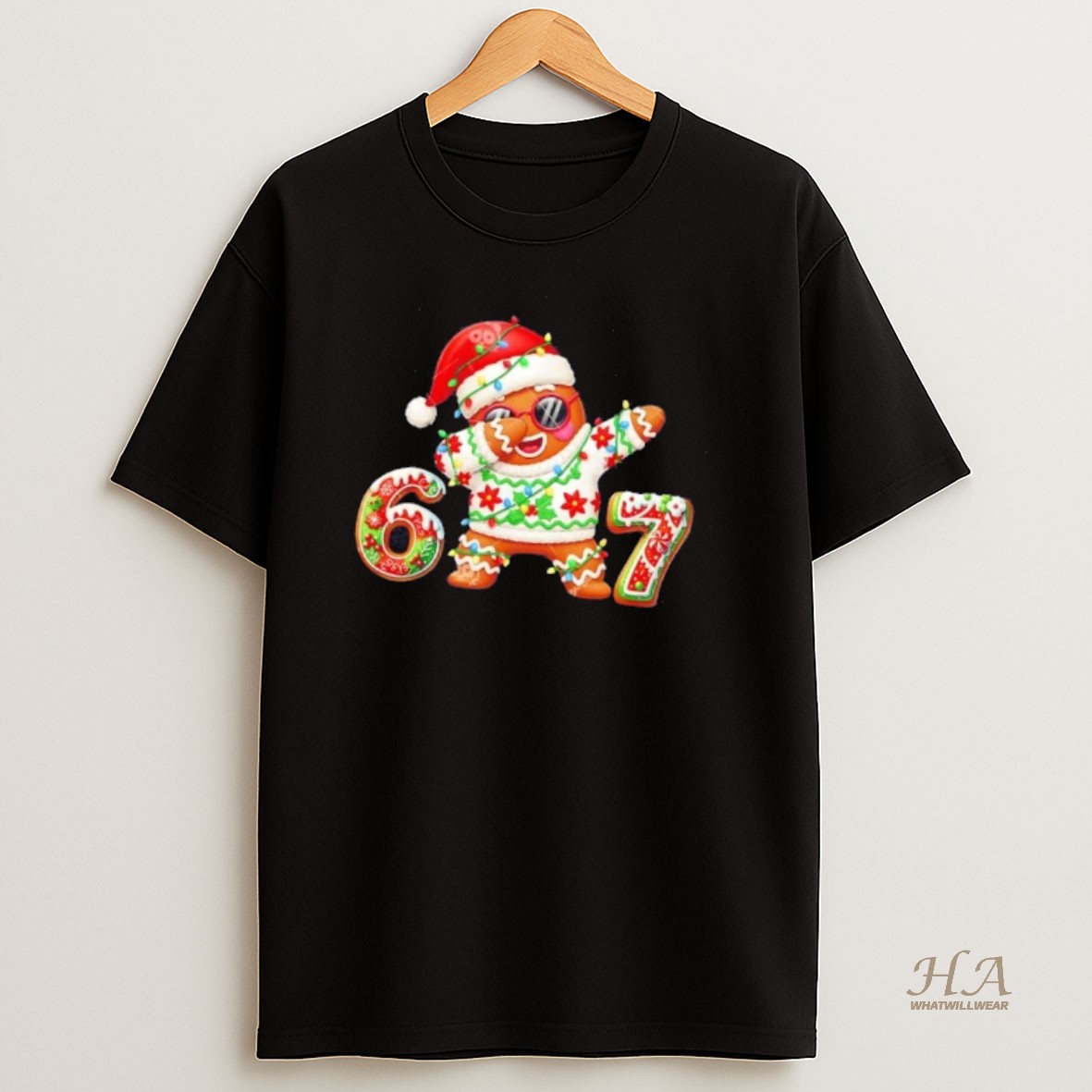 Official Gingerbread Dabbing Six Seven Christmas T Shirt
