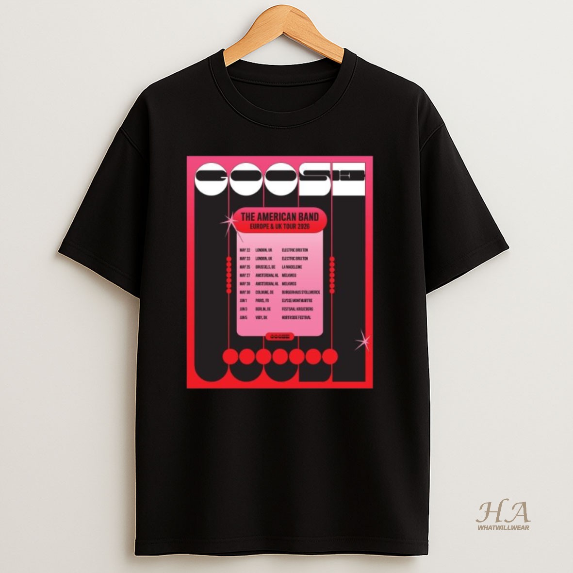 Official Goose The American Band Europe Uk Tour 2026 Long Sleve Shirt
