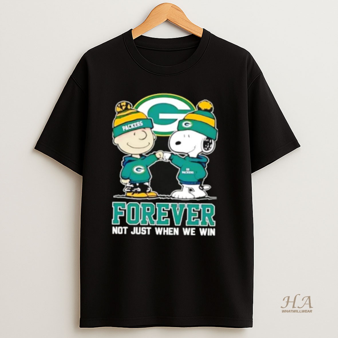 Official Green Bay Packers Charlie Brown And Snoopy Forever Not Just When We Win T Shirt