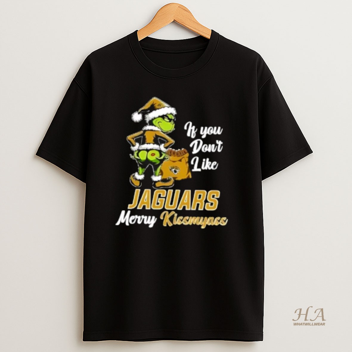 Official Grinch Christmas If You Dont Like Jacksonville Jaguars Merry Kissmyass T Shirt