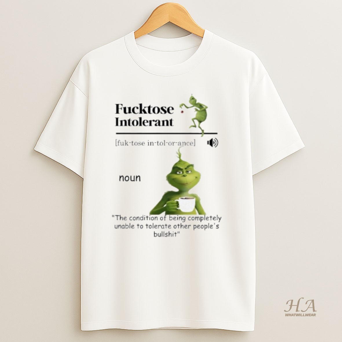 Official Grinch Fucktose Intolerant Noun T Shirt