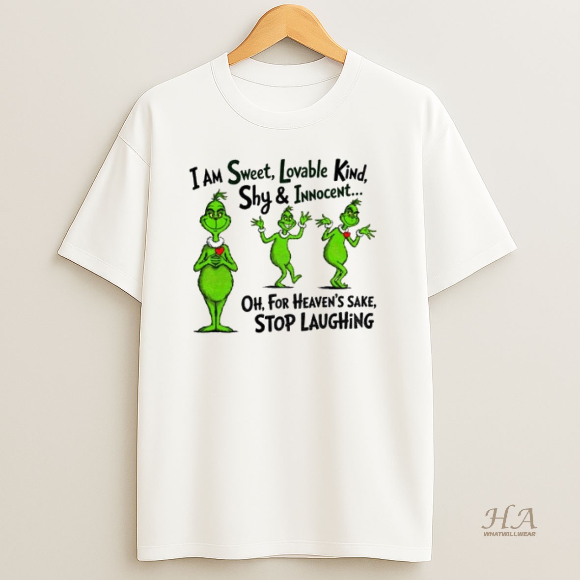 Official Grinch I Am Sweet Lovable Kind Shy And Innocent Christmas T Shirt