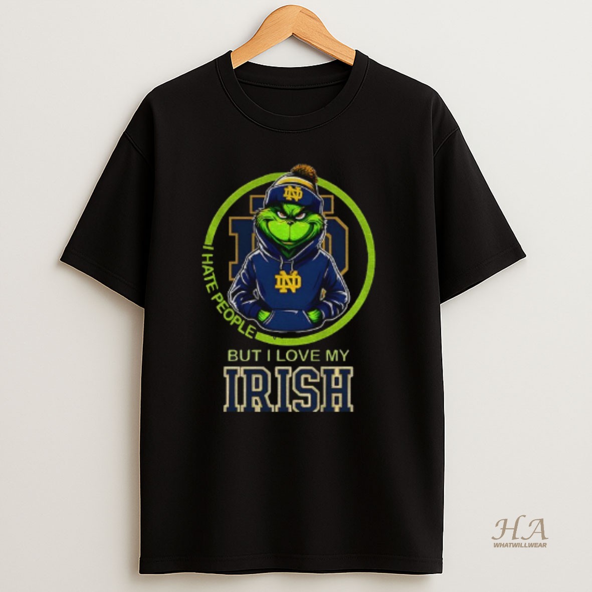 Official Grinch Notre Dame Fighting Irish Football 2025 But I Love My Irish I Hate People T Shirt
