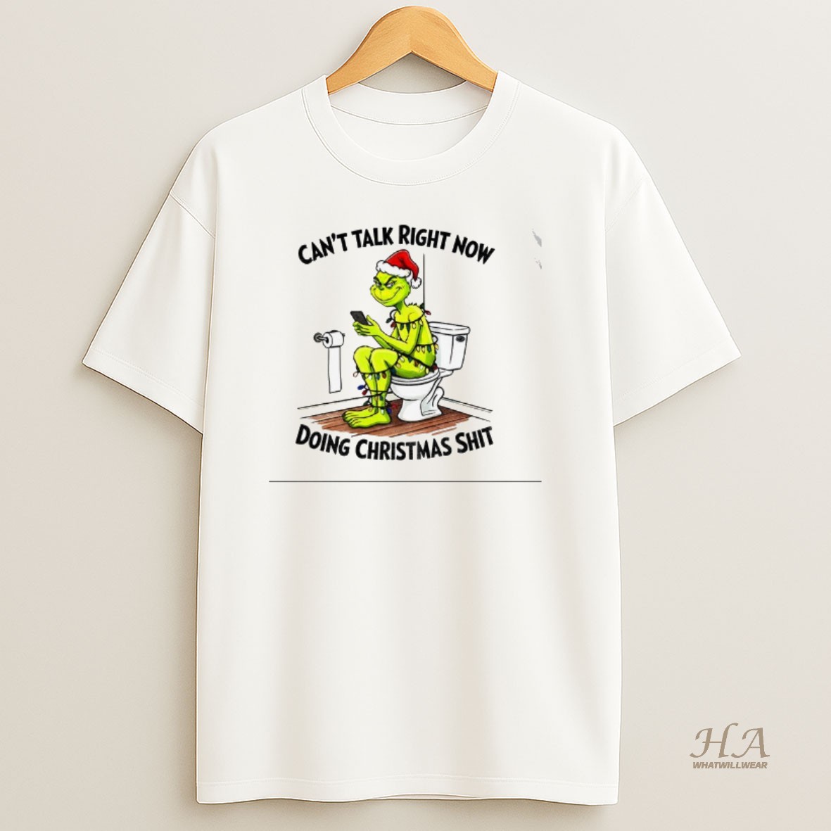 Official Grinch Santa Cant Talk Right Now Doing Christmas Shit T Shirt
