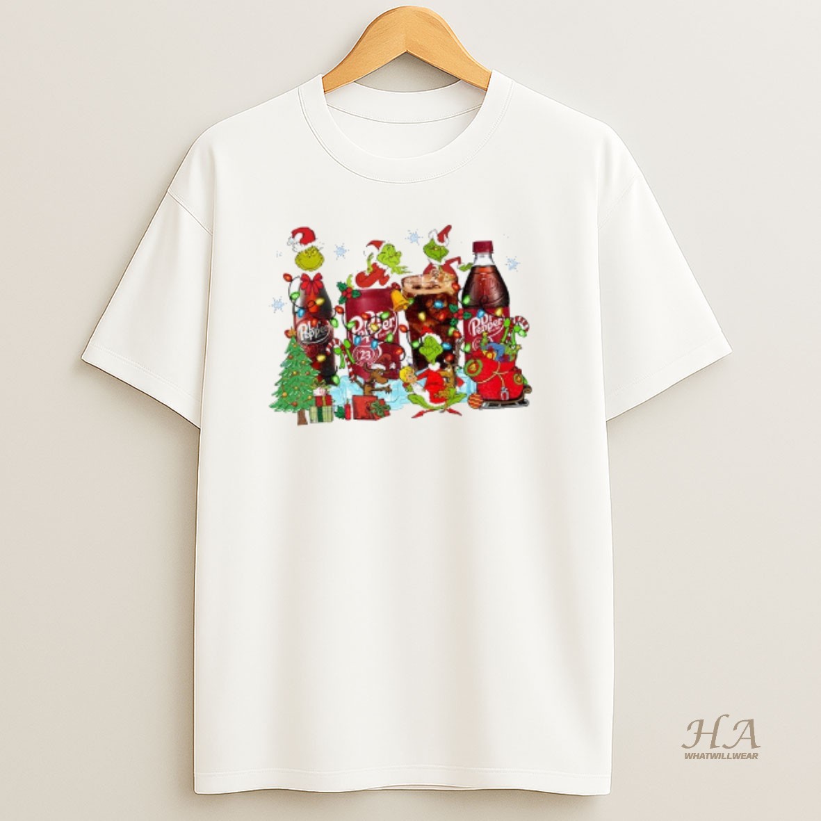 Official Grinch Santa Hat Dr Pepper Est 1885 Tis The Season Christmas T Shirt