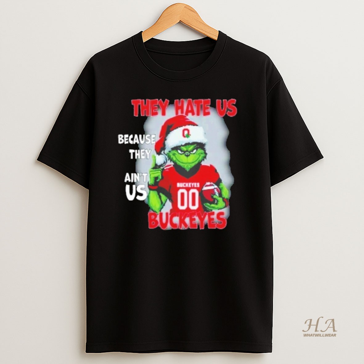 Official Grinch Santa They Hate Us Because They Aint Us Ohio State Buckeyes Shirt