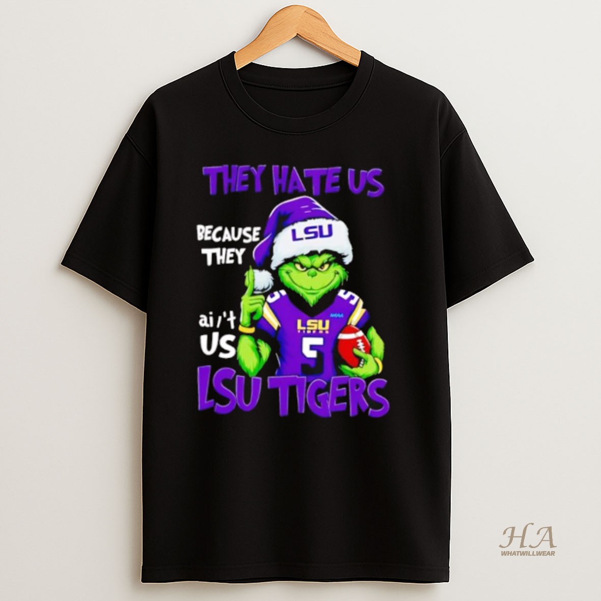 Official Grinch They Hate Us Because They Aint Us Lsu Tigers Football Shirt