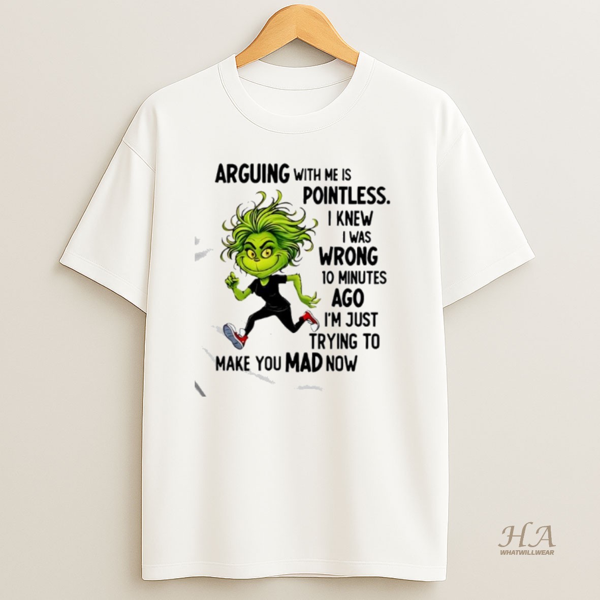 Official Grinch Arguing With Me Is Pointless I Knew I Was Wrong T Shirt