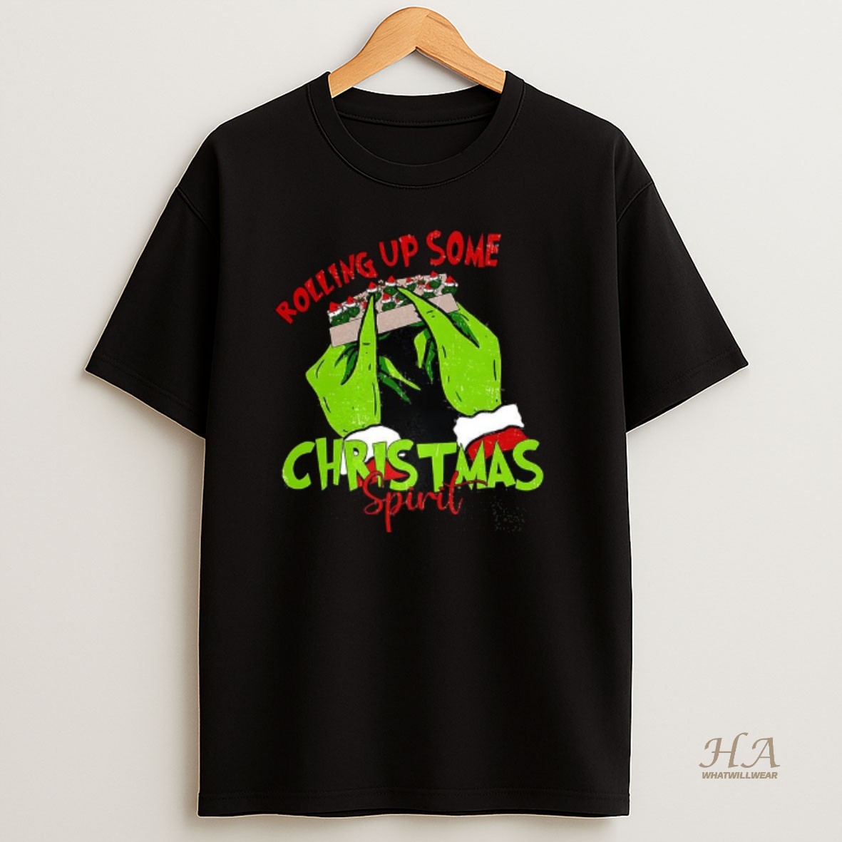 Official Grinch Hands Rolling Up Some Christmas Spirit T Shirt