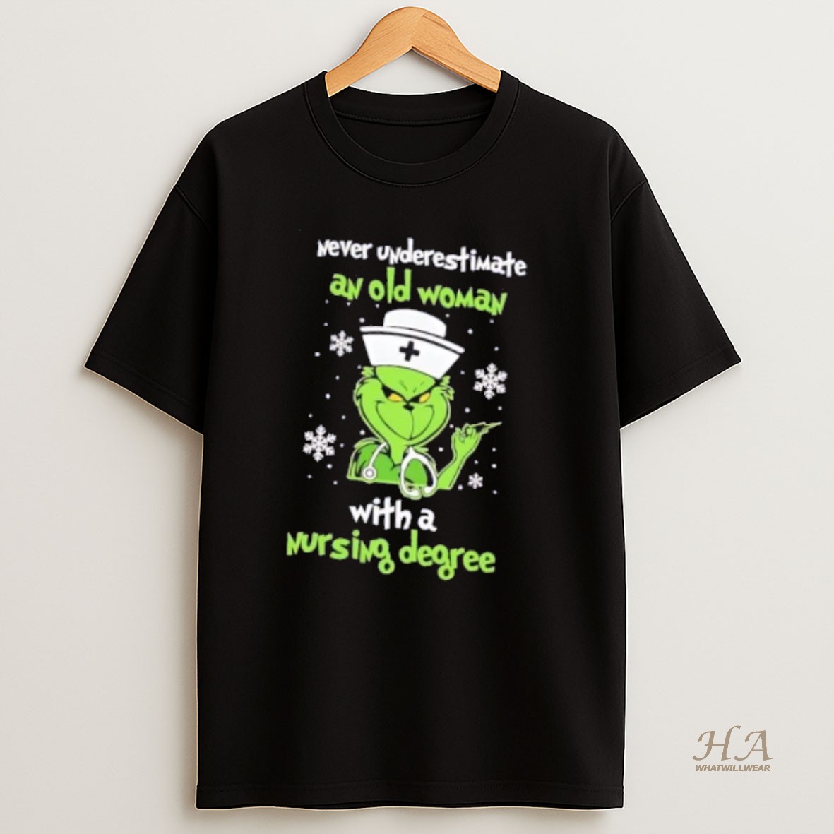 Official Grinch Never Underestimate An Old Woman With A Nursing Degree T Shirt