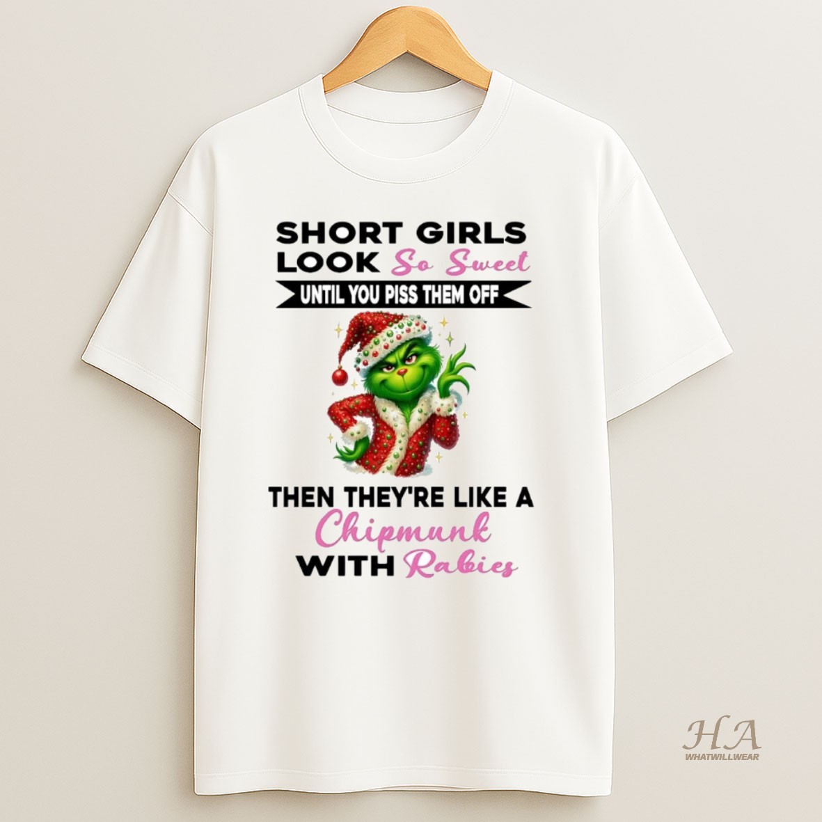Official Grinch Short Girls Look So Sweet Theyre Like Chipmunk Christmas Shirt