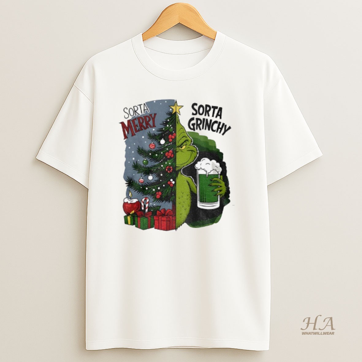 Official Grinch Sorta Merry Sorta Grinchy Christmas Tree Holiday T Shirt